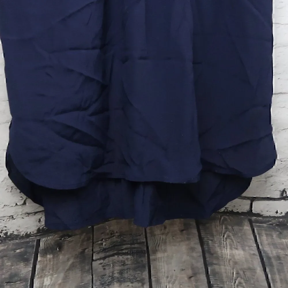 J. CREW BLUE LONG SLEEVE 1/2 BUTTON DOWN TIE WAIST MIDI DRESS SIZE MEDIUM
